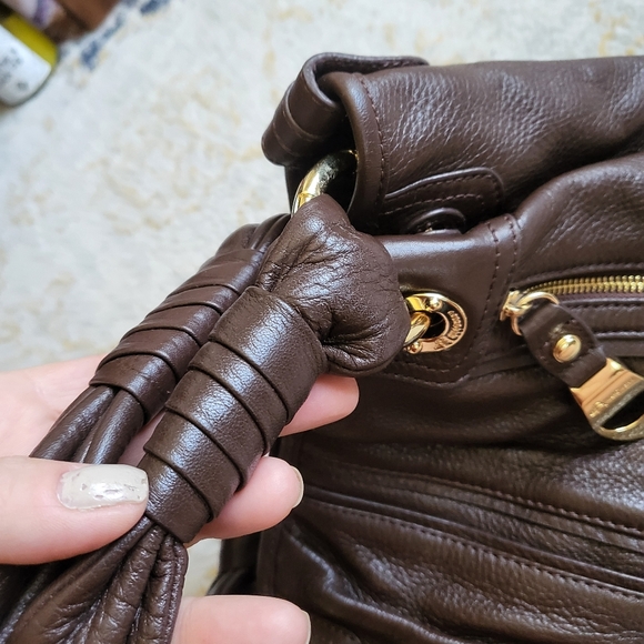 b. Makowsky leather shoulder bag brown - Picture 6 of 9